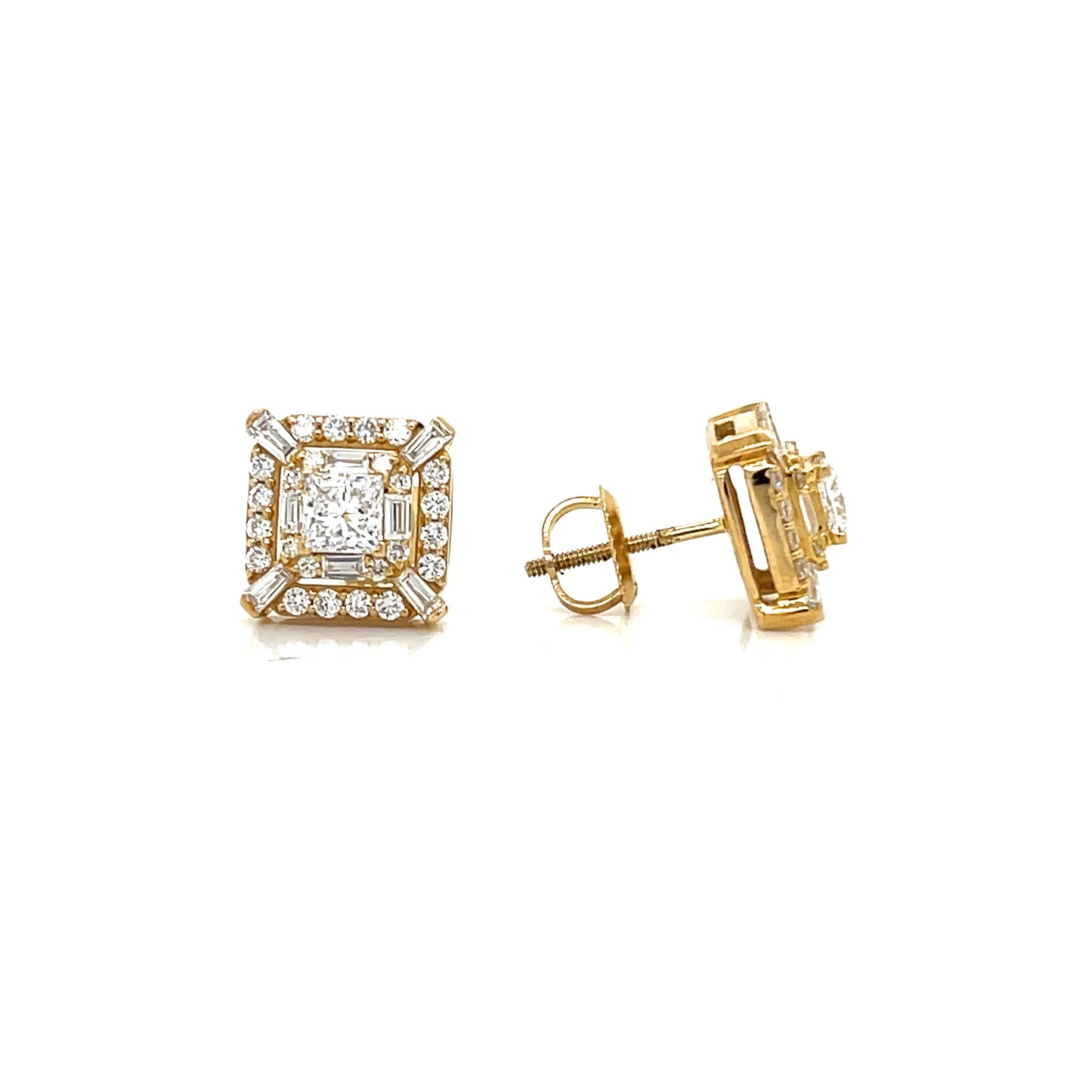 fancy earring 10ky ef vs hpht dia 1.36cts