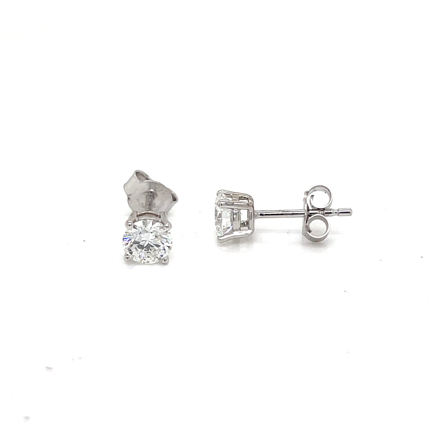 basket stud earrings 14kw g vs2 cvd dia 0.83cts