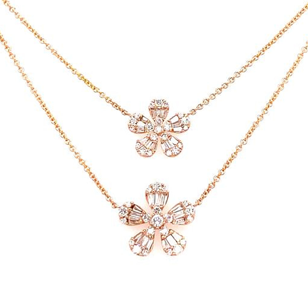 18k rose gold flower necklace
