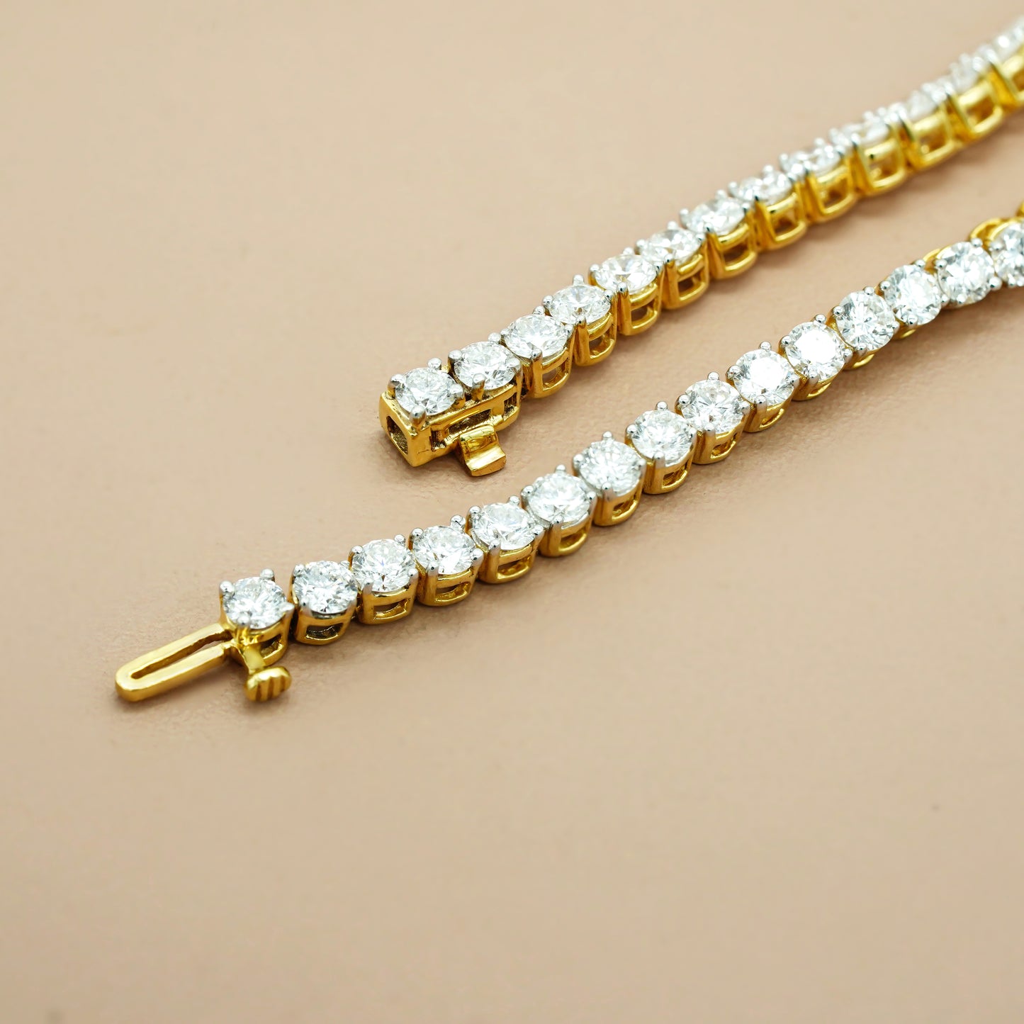 tennis bracelet with lab grown diamonds 14k yellow gold