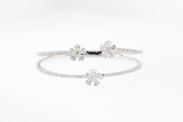 diamond floral bangle