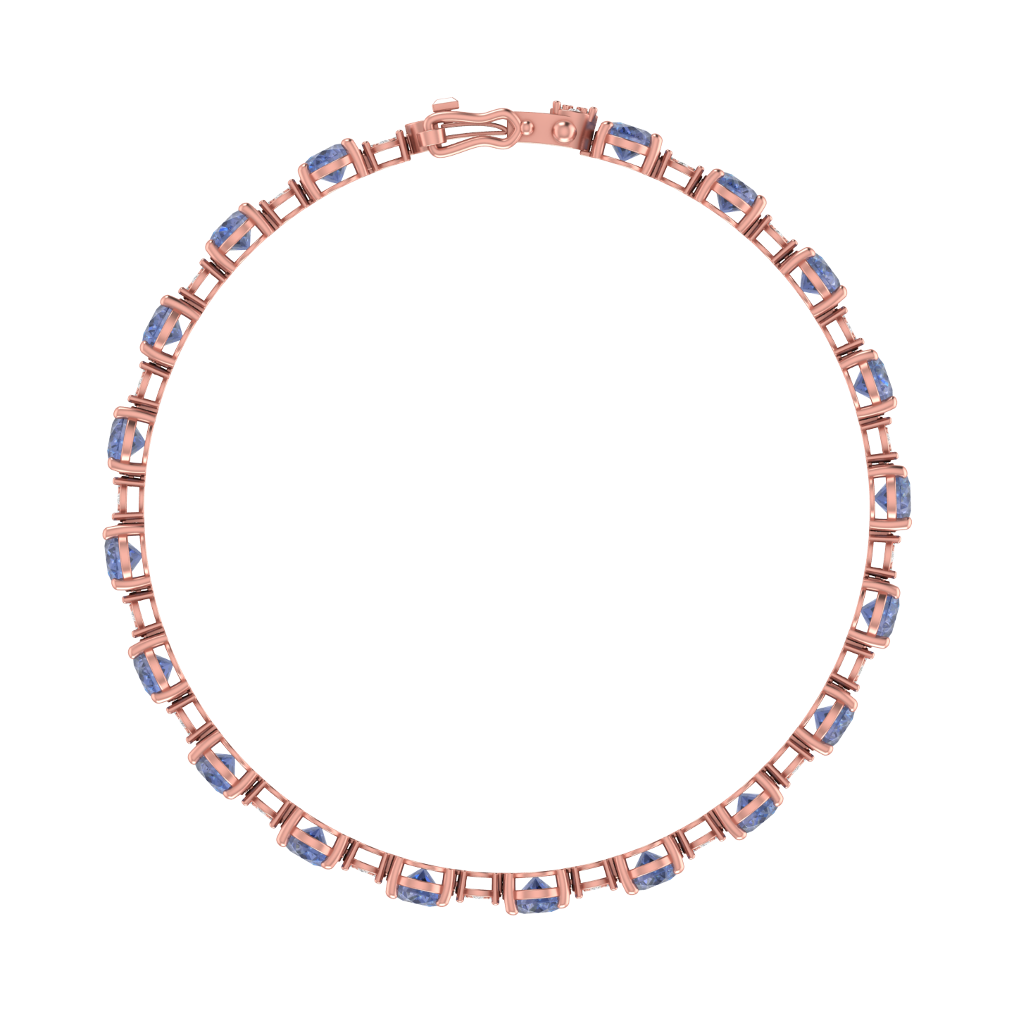 tanzanite tennis bracelet | 140 diamond pcs | 0.62ctw natural diamond | 14k gold
