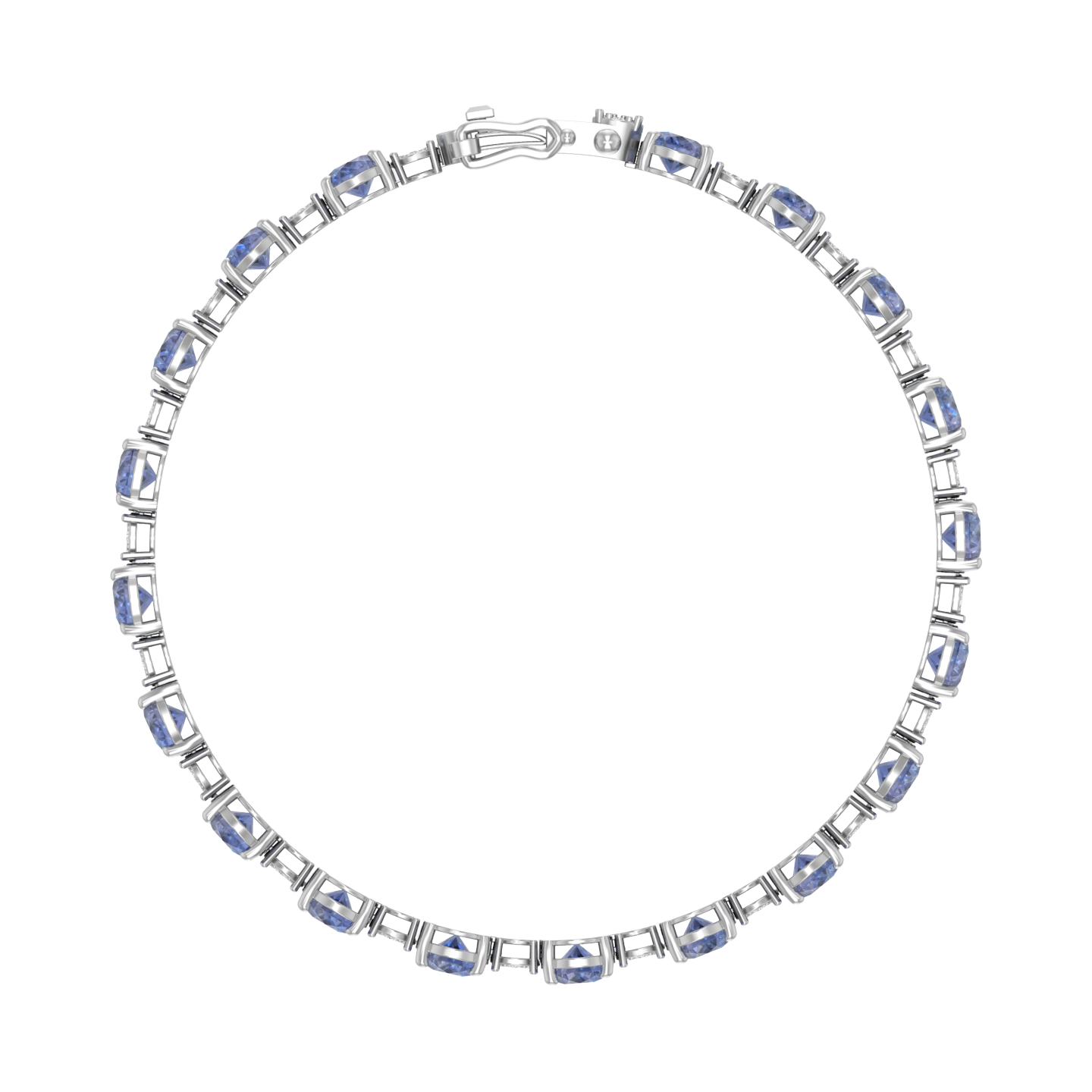 tanzanite tennis bracelet | 140 diamond pcs | 0.62ctw natural diamond | 14k gold