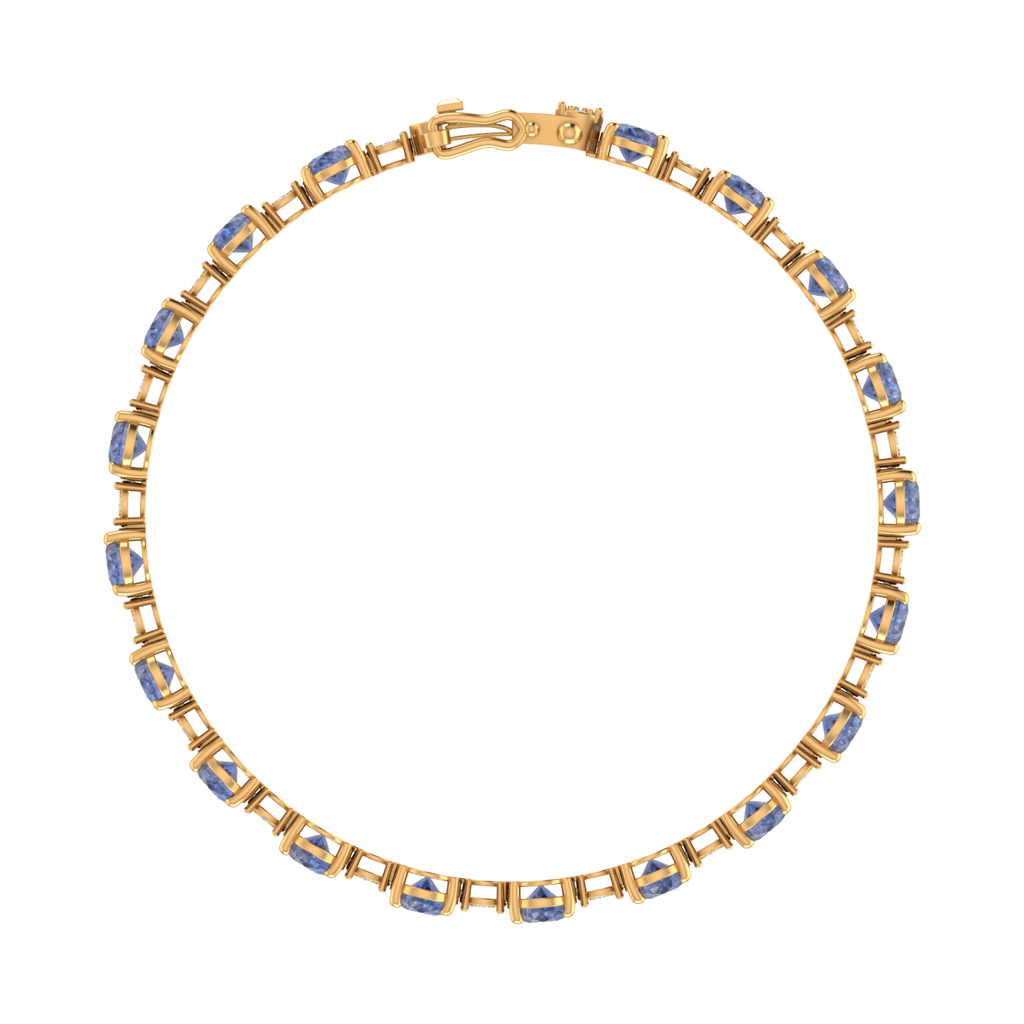 tanzanite tennis bracelet | 140 diamond pcs | 0.62ctw natural diamond | 14k gold