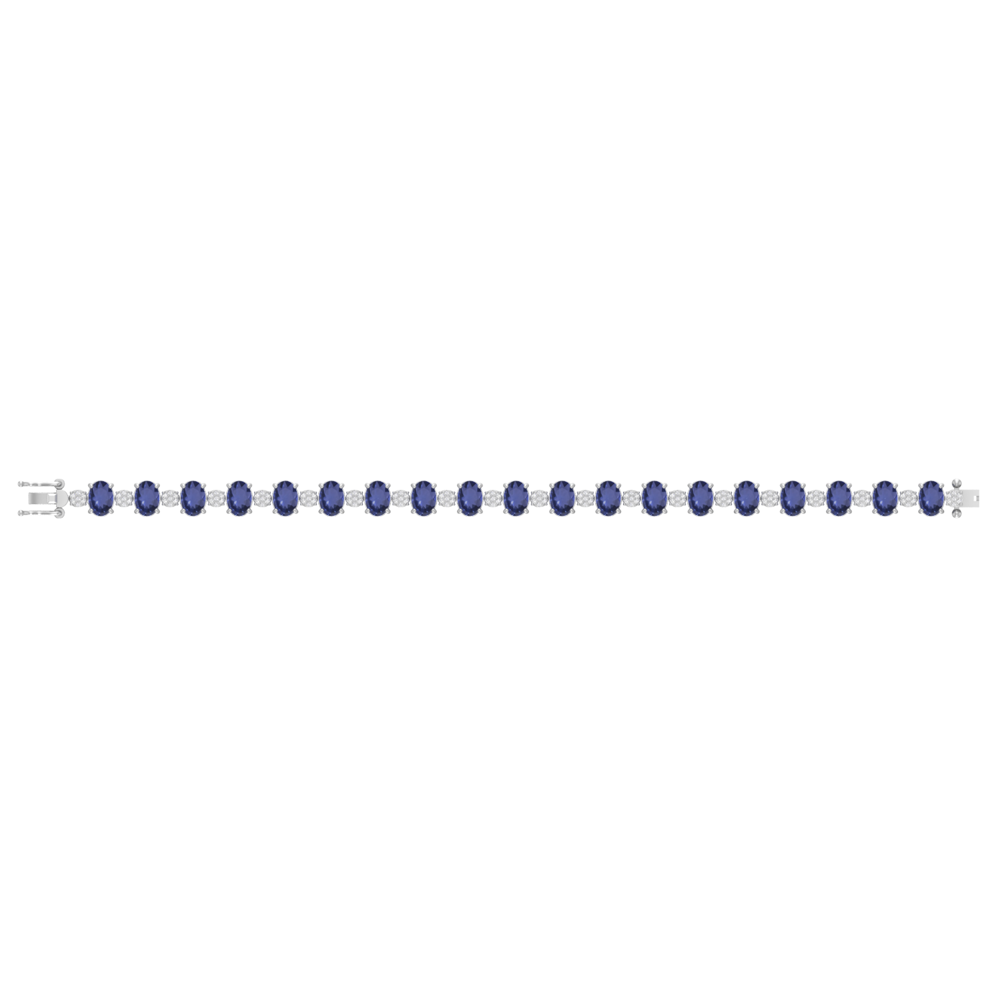 tanzanite tennis bracelet | 140 diamond pcs | 0.62ctw natural diamond | 14k gold