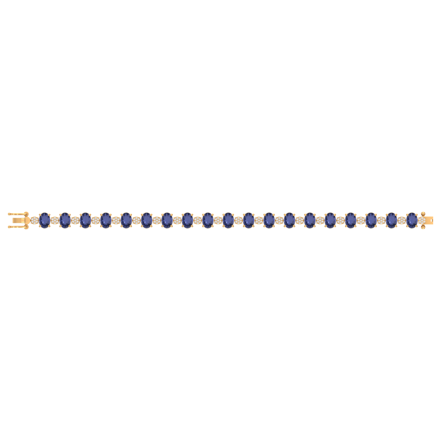 tanzanite tennis bracelet | 140 diamond pcs | 0.62ctw natural diamond | 14k gold