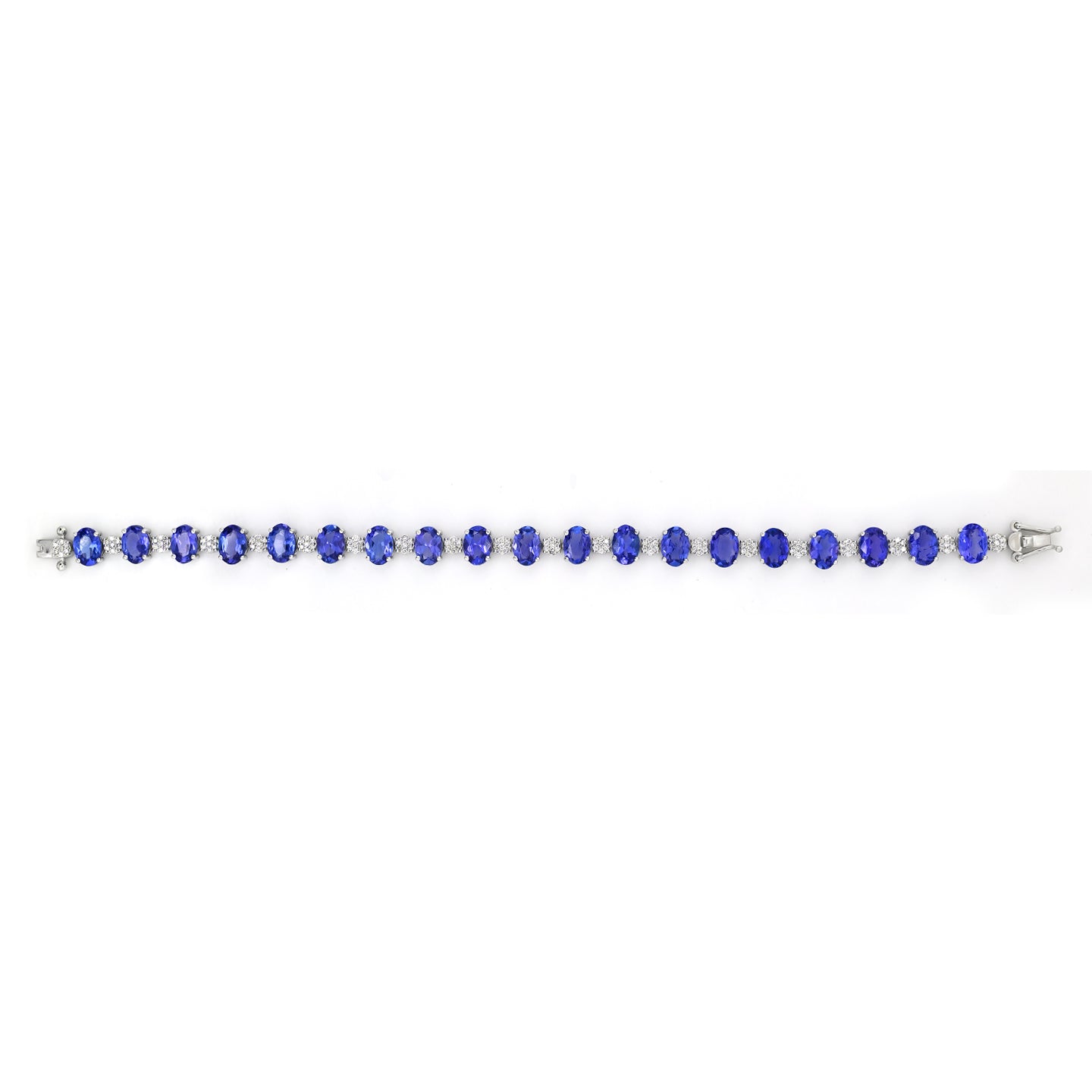 tanzanite tennis bracelet | 140 diamond pcs | 0.62ctw natural diamond | 14k gold