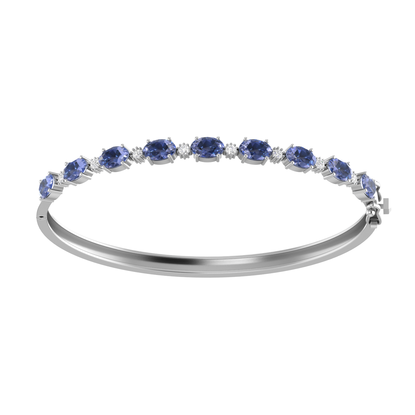 tanzanite oval-round bracelet | 8 diamond pcs | 0.28ctw natural diamond | 14k gold
