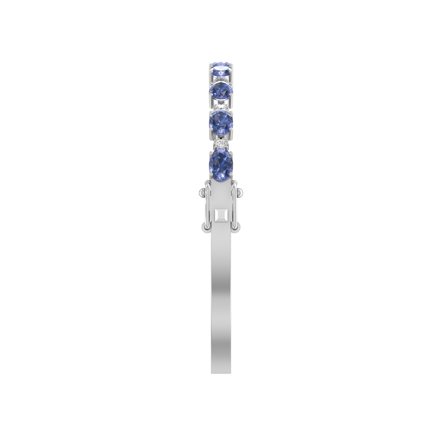 tanzanite oval-round bracelet | 8 diamond pcs | 0.28ctw natural diamond | 14k gold