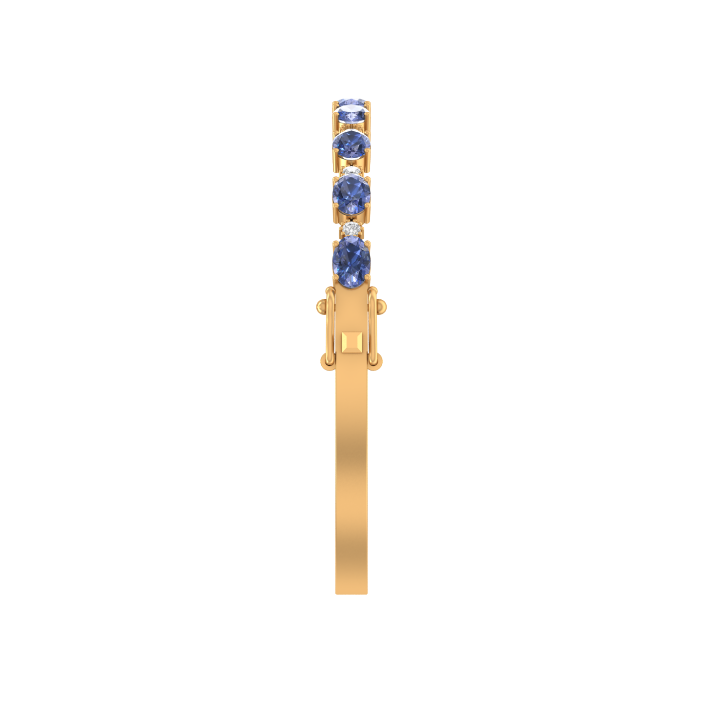 tanzanite oval-round bracelet | 8 diamond pcs | 0.28ctw natural diamond | 14k gold