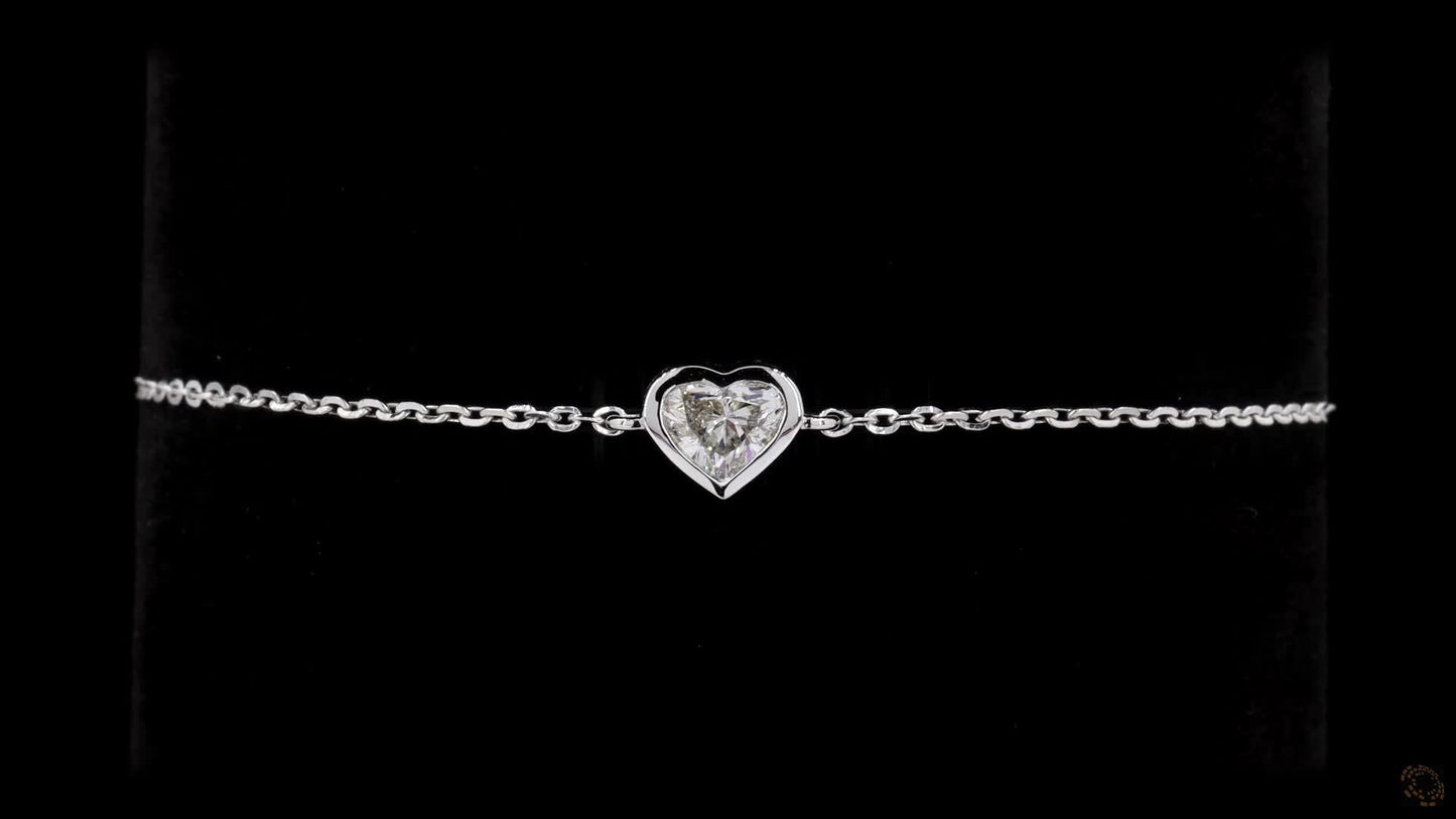 heart-cut solitaire diamond bracelet