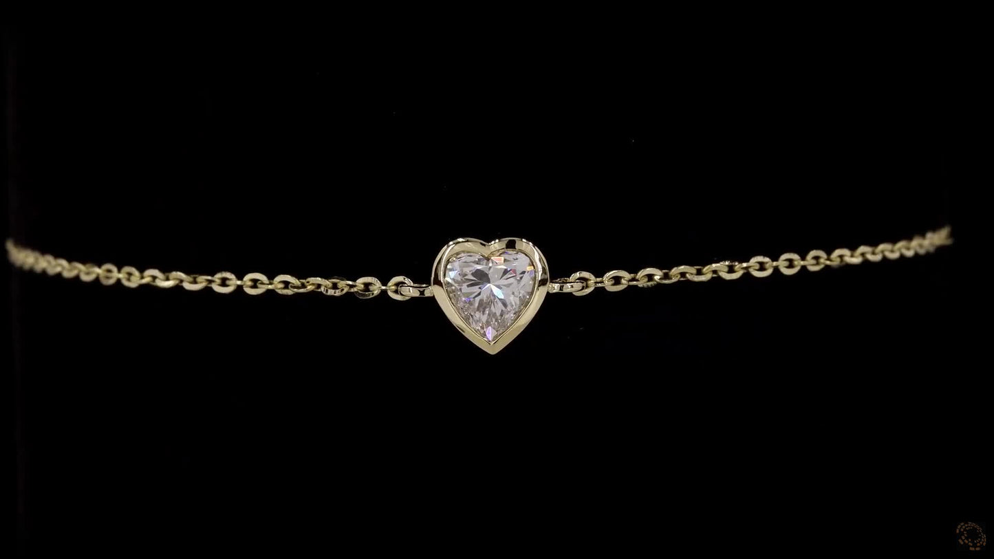 heart-cut solitaire diamond bracelet