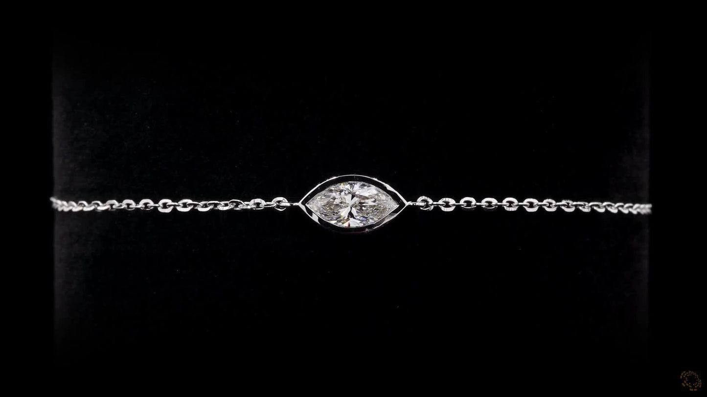 marquise-cut solitaire diamond bracelet