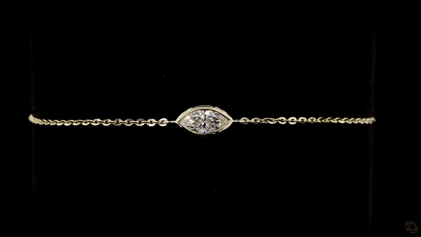 marquise-cut solitaire diamond bracelet