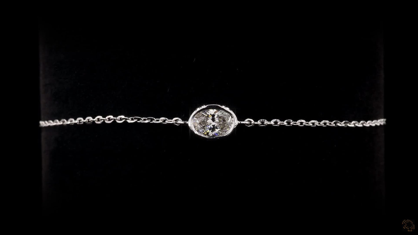 oval-cut solitaire diamond bracelet