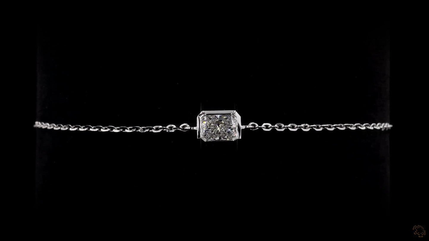 radiant-cut solitaire lab grown certified diamond bracelet