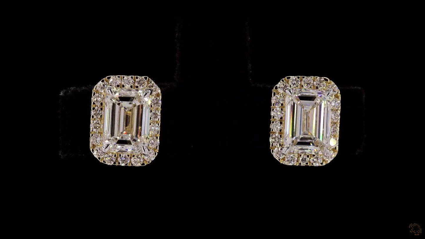 emerald lab grown diamond studs
