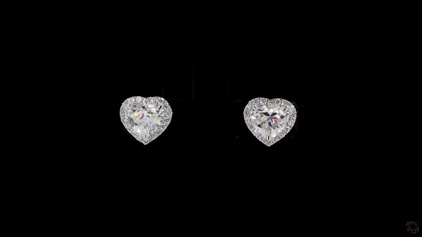 heart shape lab grown diamond studs