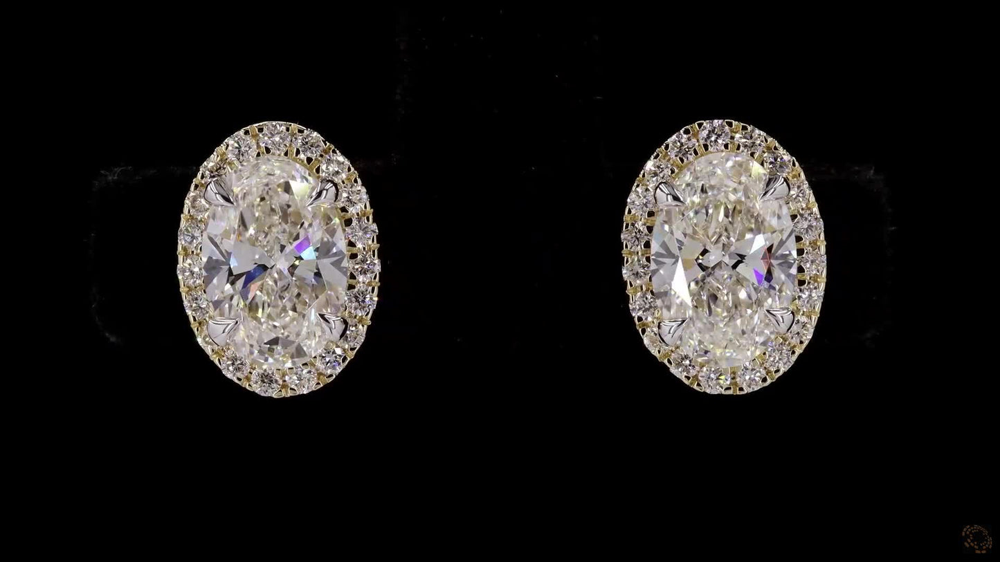 oval diamond studs