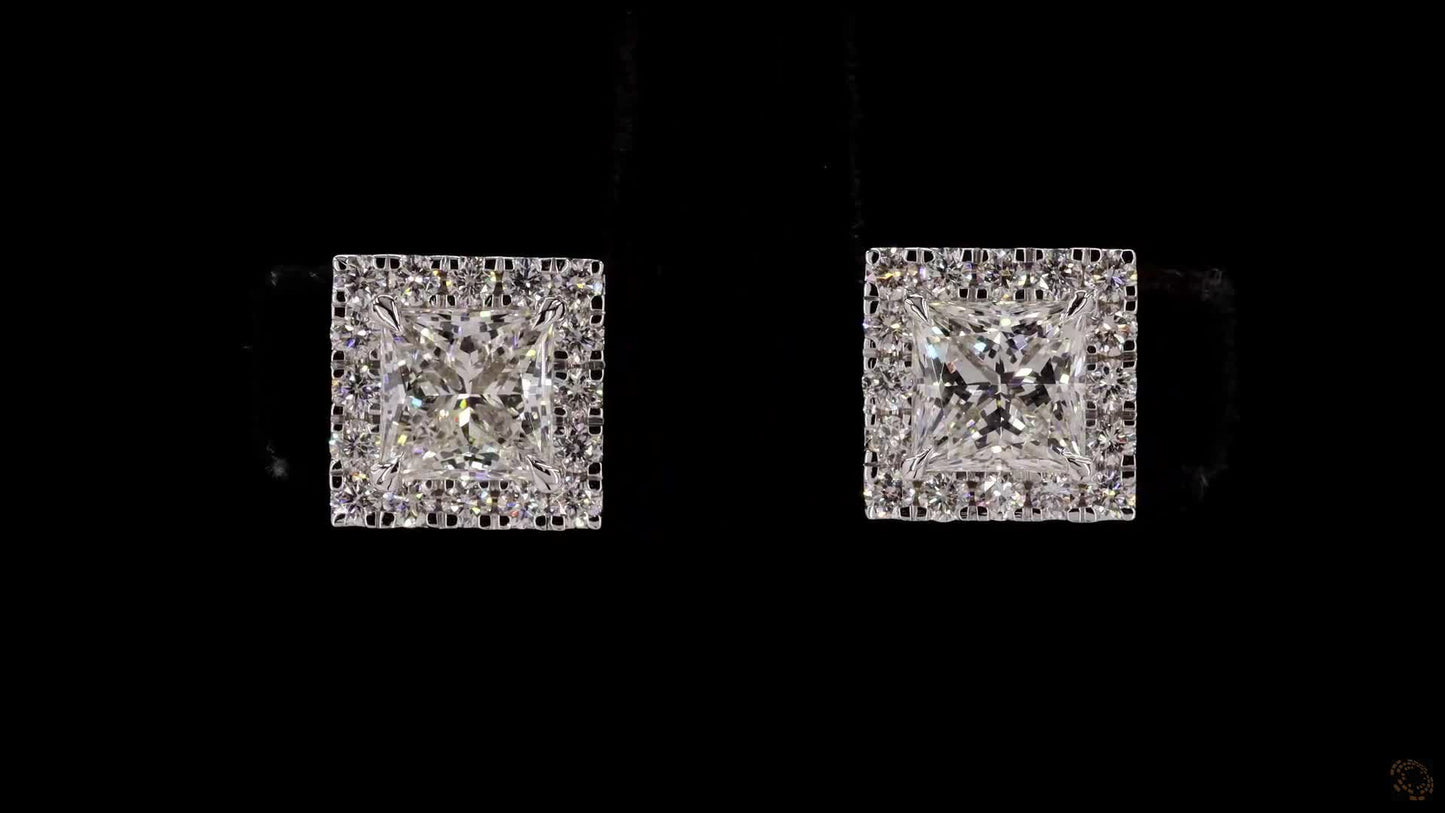 princess lab grown certified diamond studs