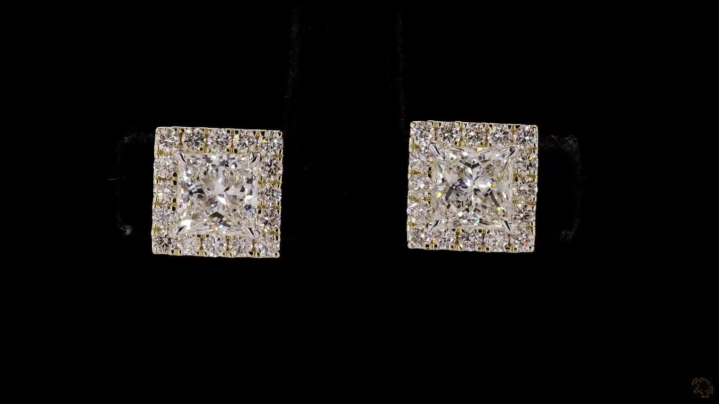 princess lab grown certified diamond studs