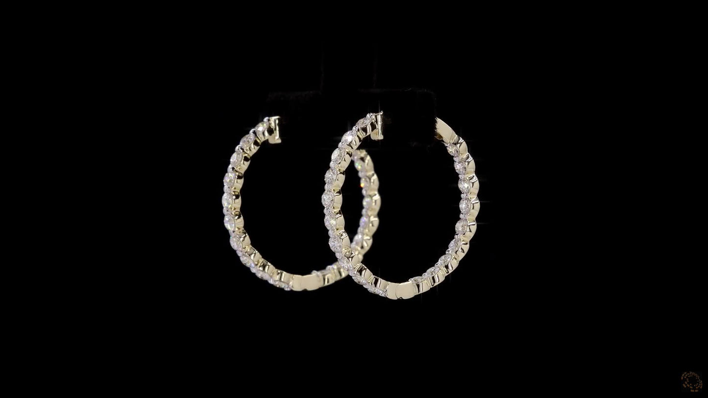 round lab grown certified daimond hoop earrings