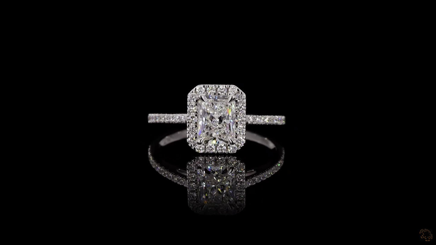 asscher lab grown certified diamond engagement ring