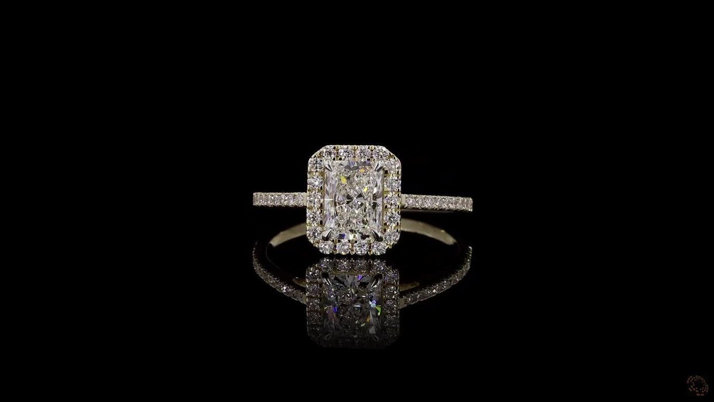 asscher lab grown certified diamond engagement ring