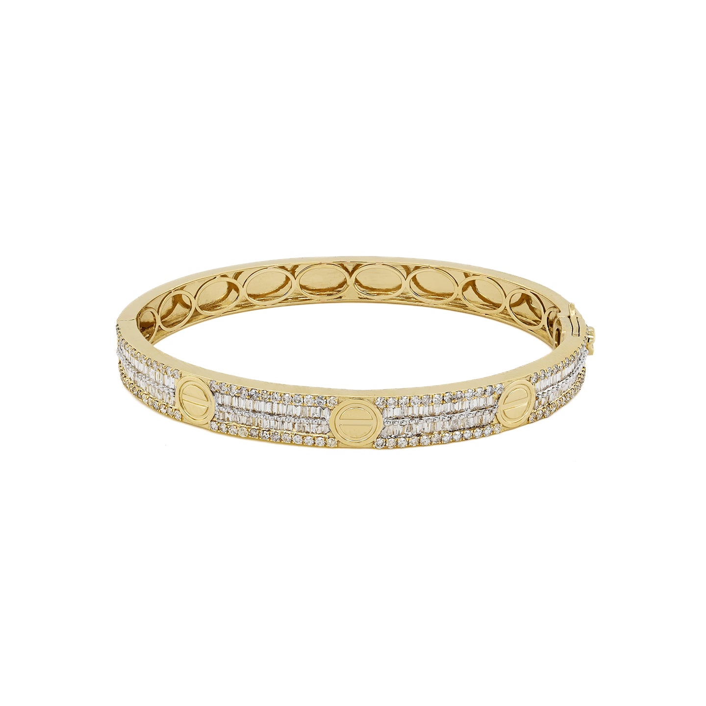 bangle bracelet | 266 diamond pcs | 2.17ctw natural diamond | 14k gold