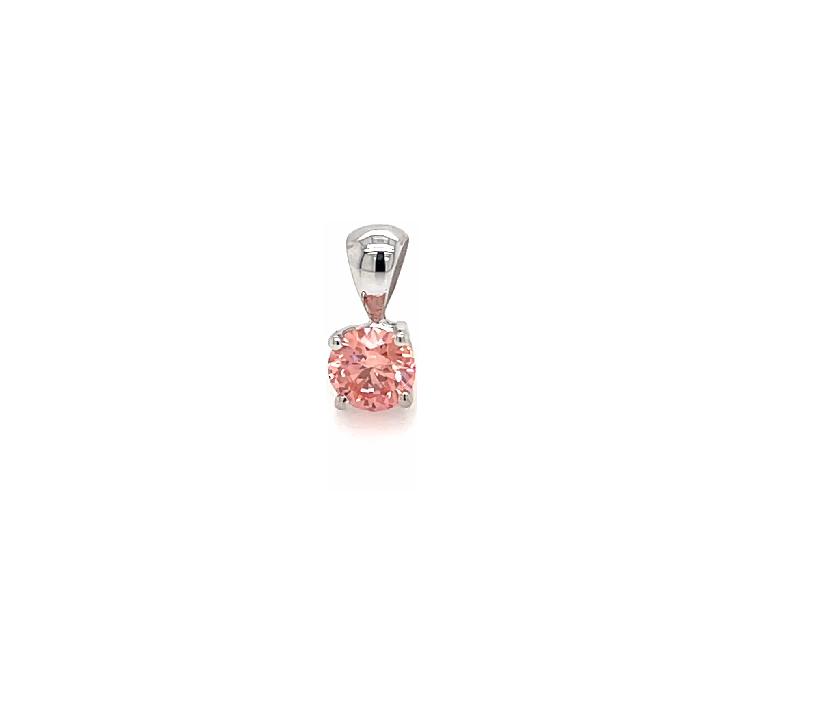 SOLITAIRE PENDANT 14KW PINK VS CVD DIA 0.65CTS