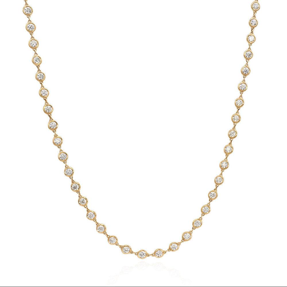 18k yellow gold diamond chain necklace