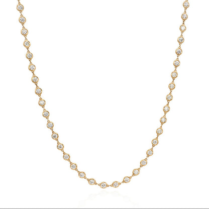 18k yellow gold diamond chain necklace