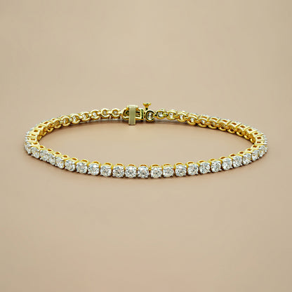 Tennis Bracelet With Lab Grown Diamonds 14k Yellow Gold