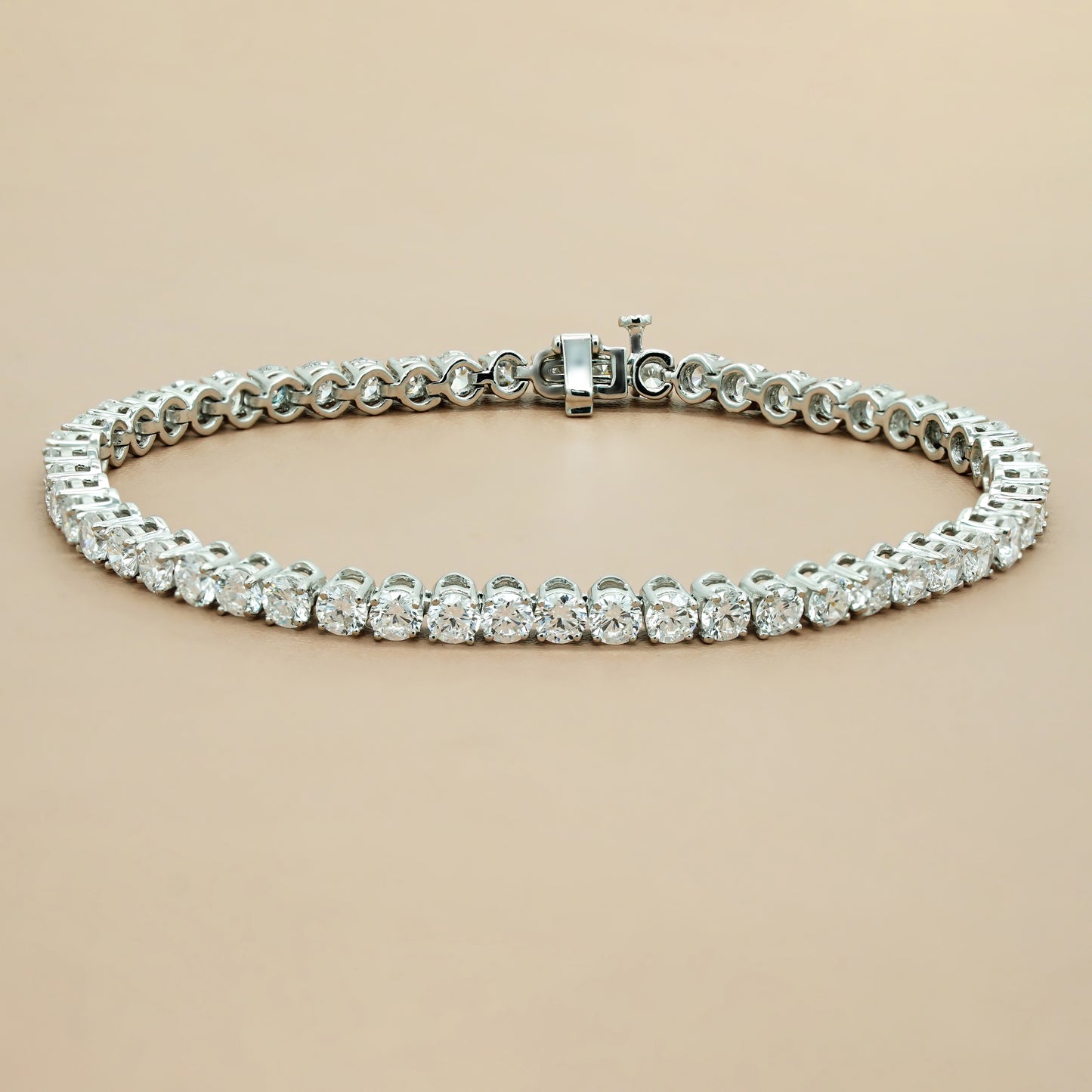tennis bracelet with lab grown diamond 14k white gold