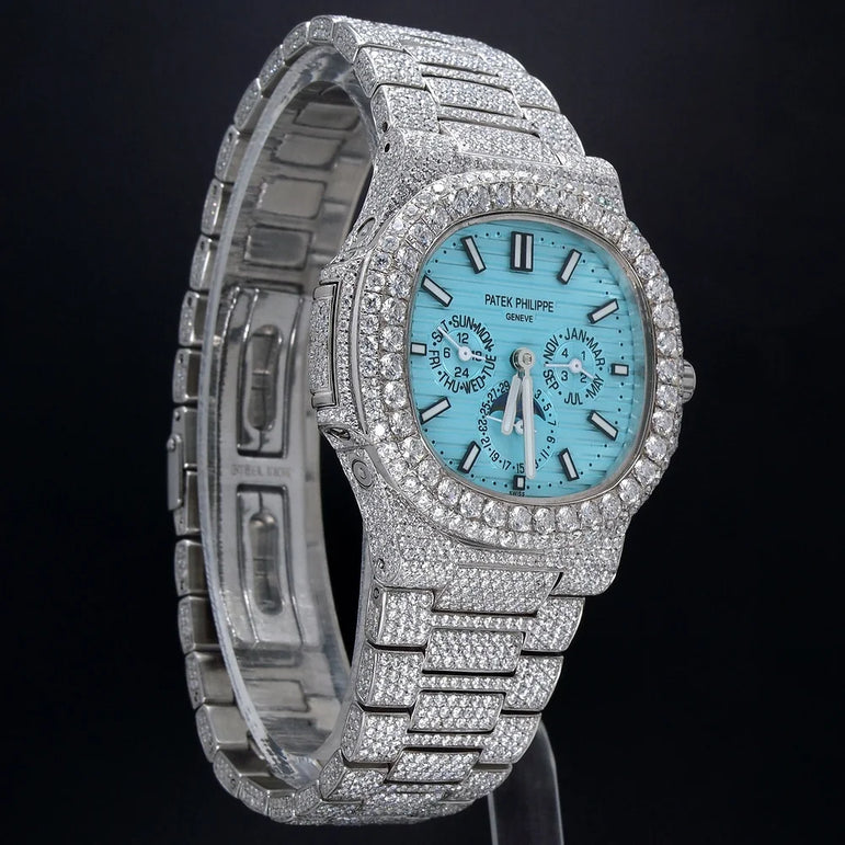 customised iced out Patek Philippe moissanite watch