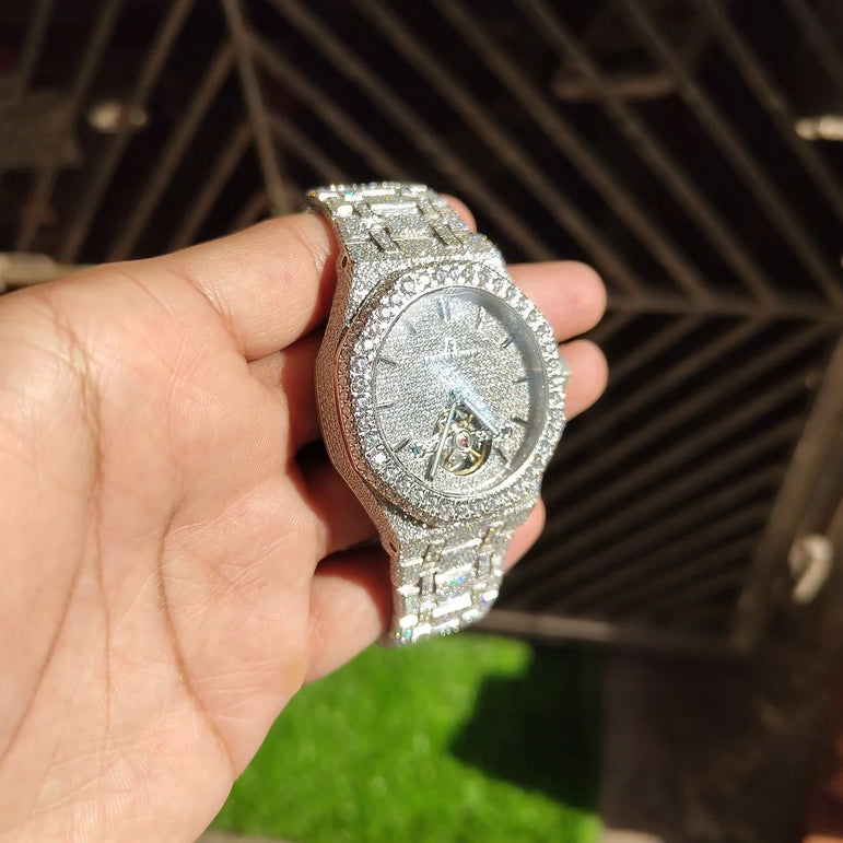 fully bust down AP moissanite watch