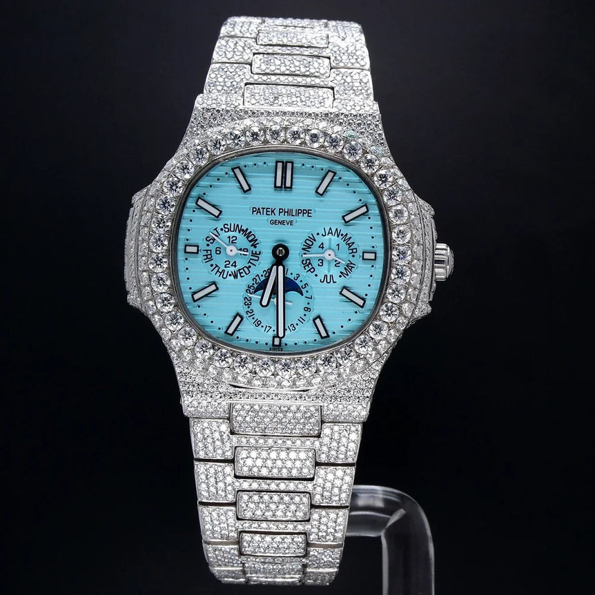 customised iced out Patek Philippe moissanite watch