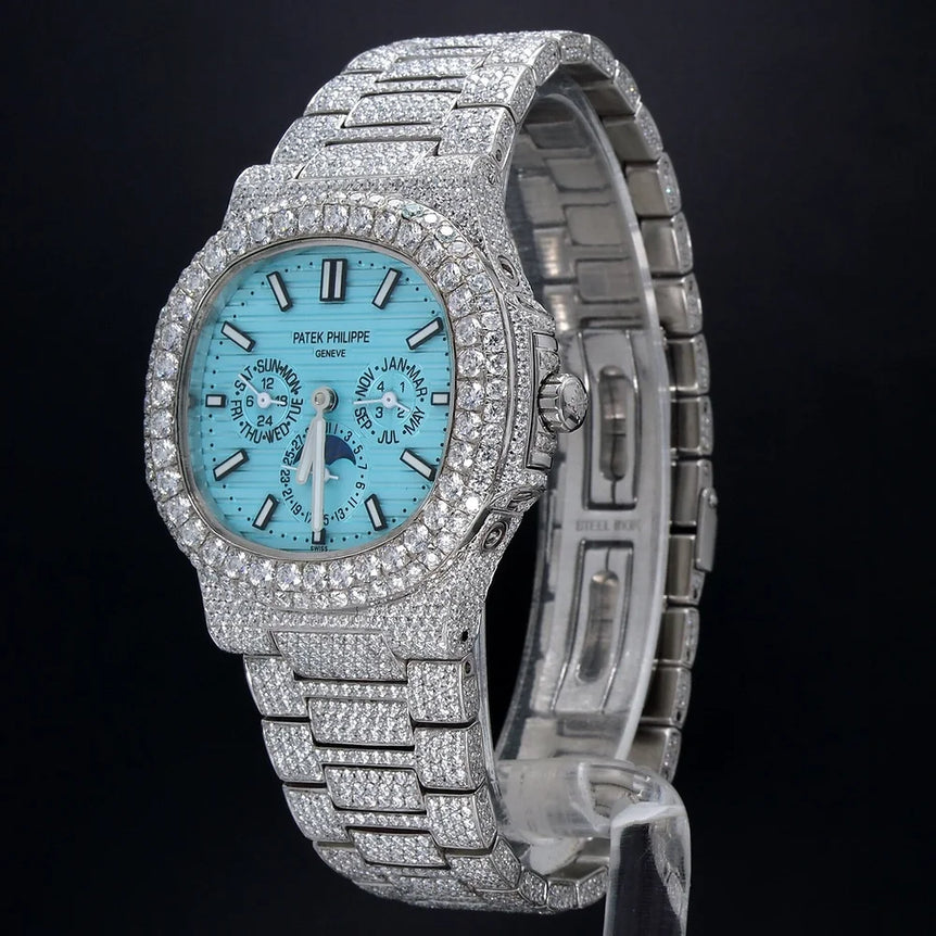 customised iced out Patek Philippe moissanite watch