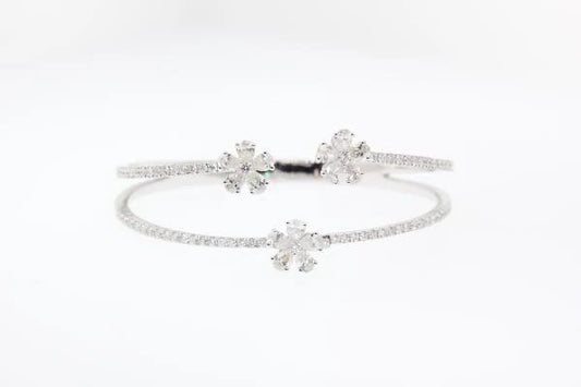 Diamond floral bangle