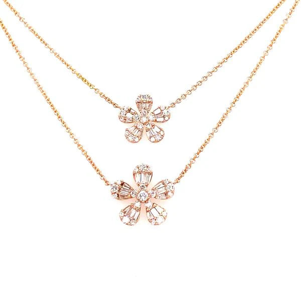 18k rose gold flower necklace