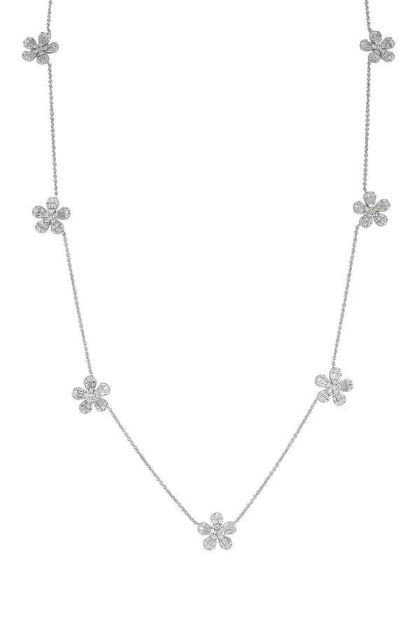 Diamond floral necklace