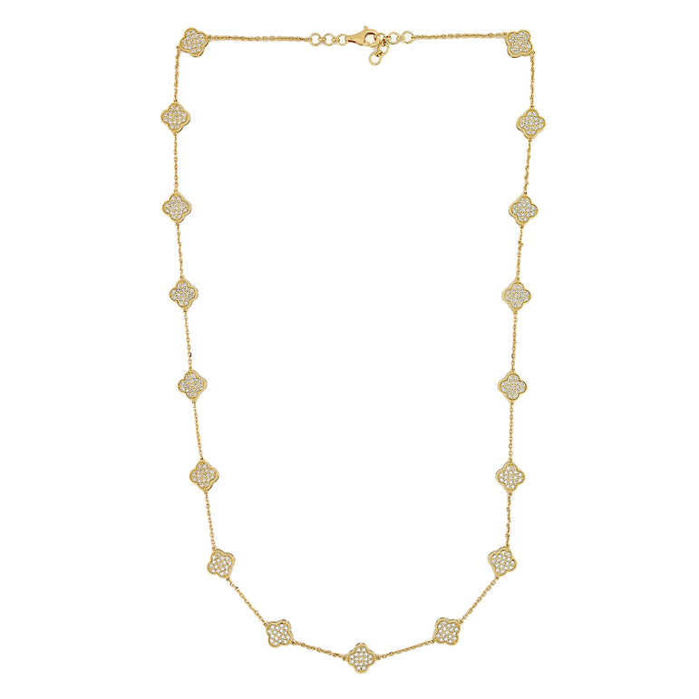 Clover Chain | 357 Diamond Pieces | 3.00ctw Natural Diamonds | 14K Yellow Gold