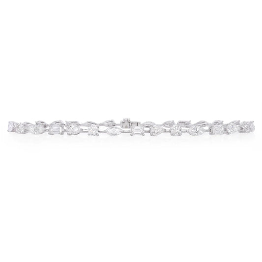 Diamond multi shape flexible bracelet