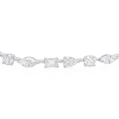 Diamond multi shape flexible bracelet