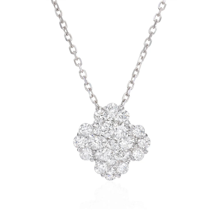 Diamond cluster pendant necklace