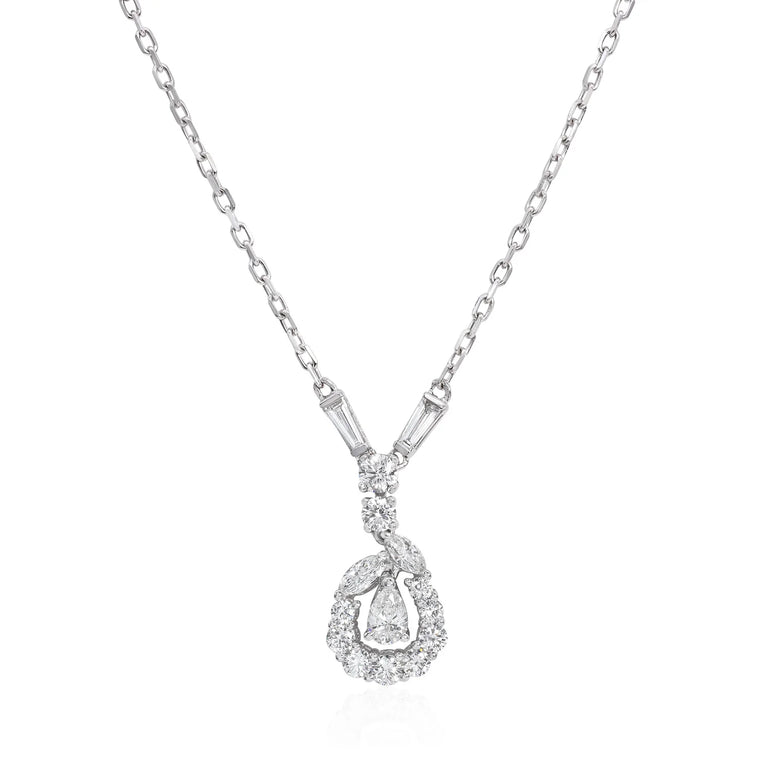 Diamond pear shape necklace