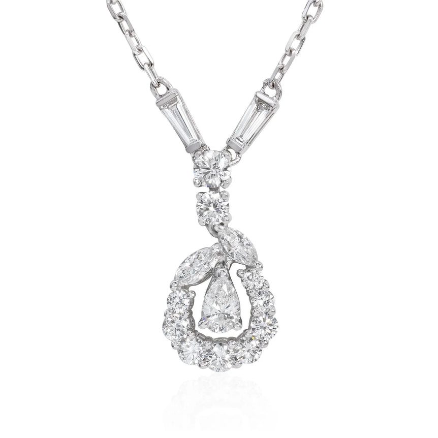 Diamond pear shape necklace