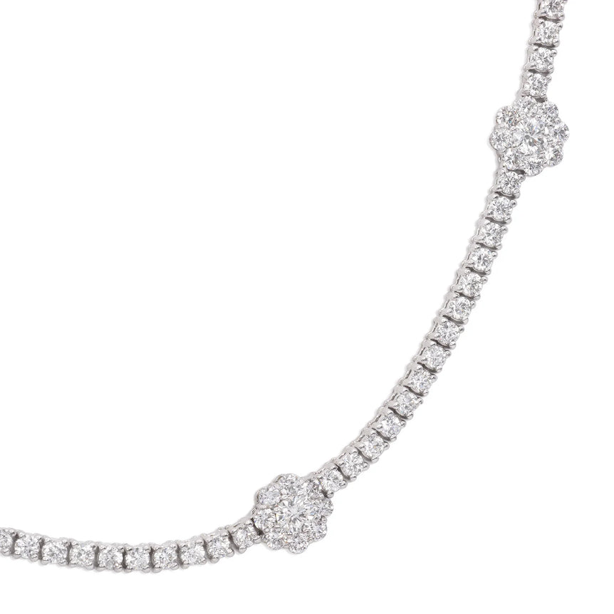 Diamond floral necklace