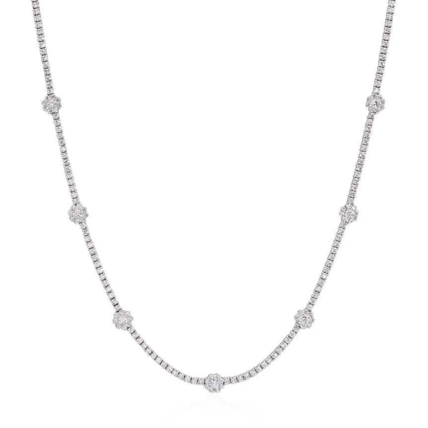 Diamond floral necklace