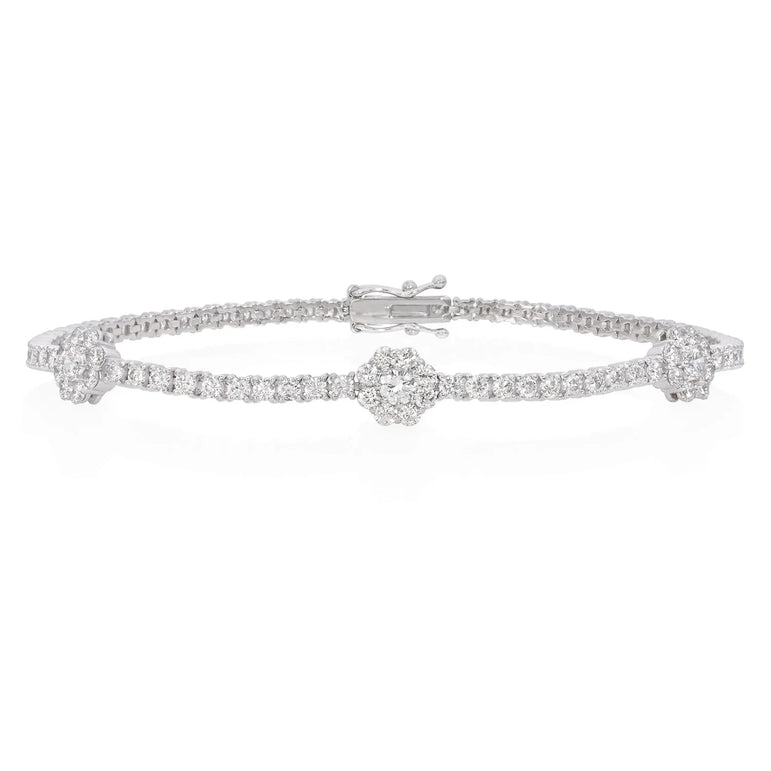 Diamond floral bracelet